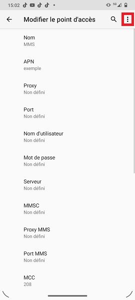 Paramétrage d’un point d’accès MMS