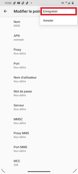 Paramétrage d’un point d’accès MMS