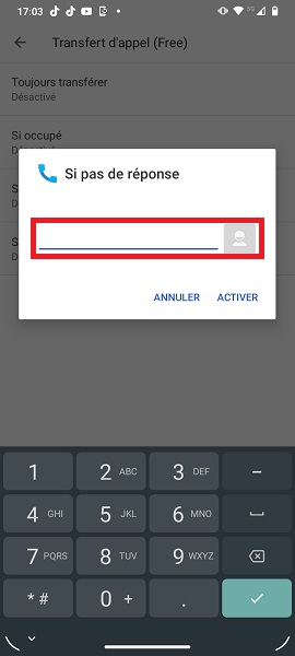 Paramétrage du renvoi d’appel