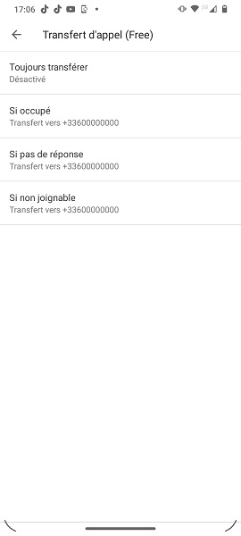 Paramétrage du renvoi d’appel
