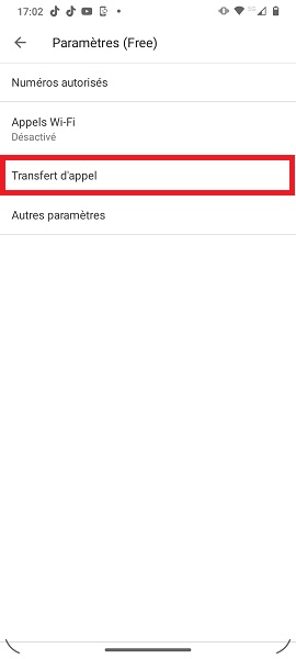 Paramétrage du renvoi d’appel
