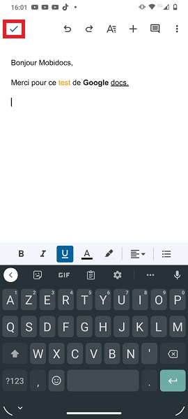 Fonctionnalité de Google Docs