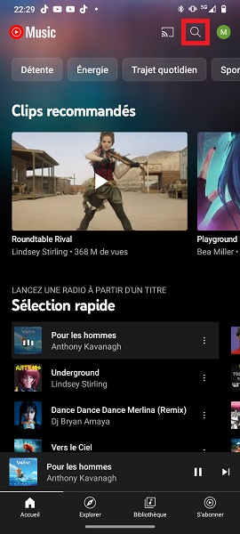 Rechercher de la musique
