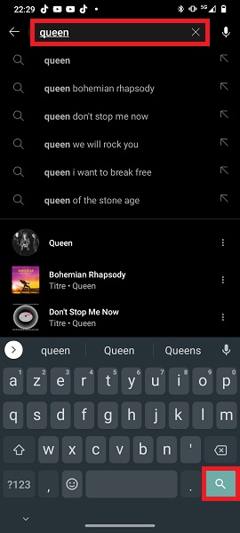 Rechercher de la musique