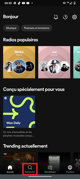 Fonction de recherche