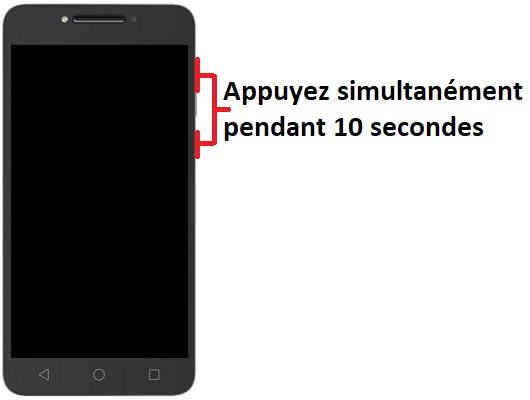 Forcer le redémarrage du Alcatel A5