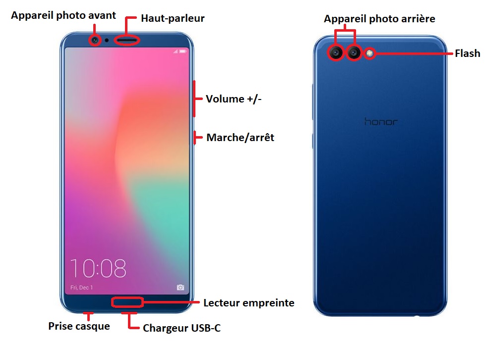 Design du Honor View 10