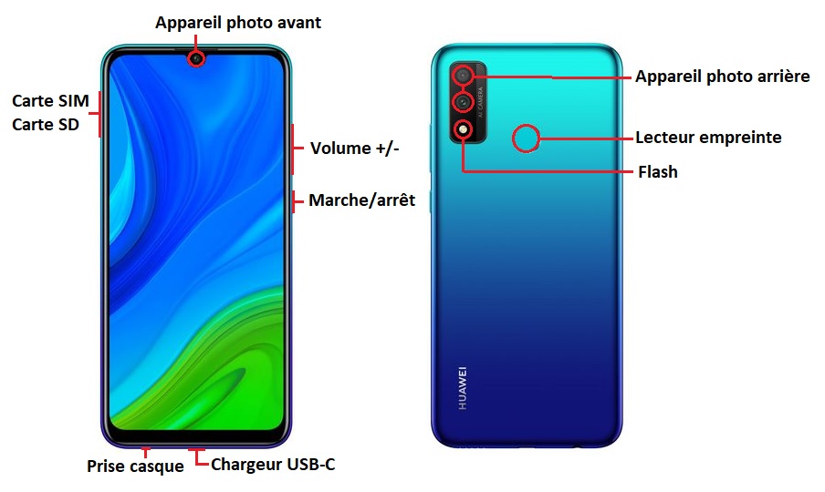 Design du Huawei P Smart 2020