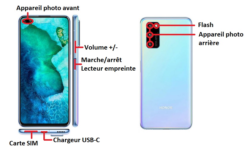 Design du Honor View 30 Pro