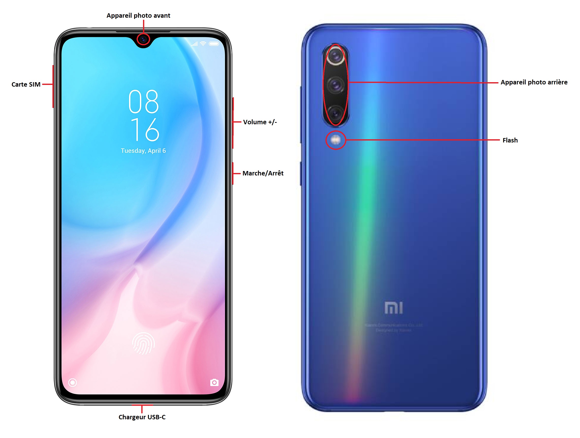 Design du Xiaomi Mi 9