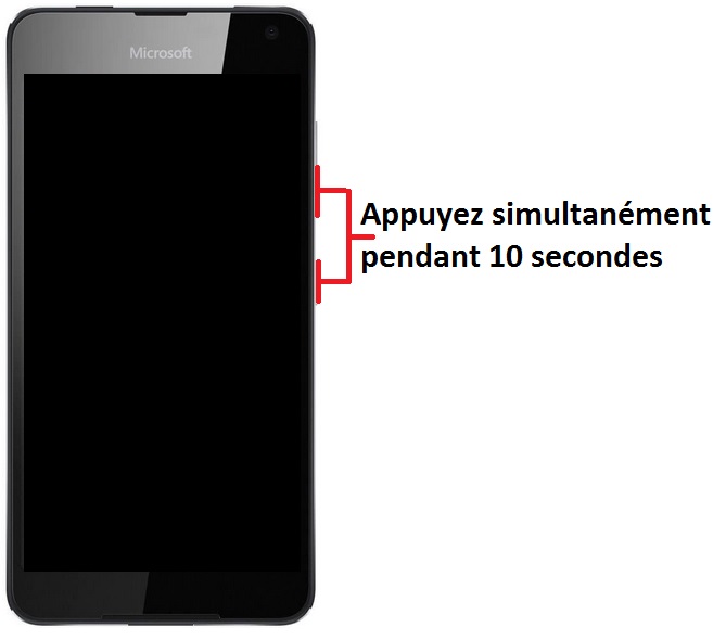 Forcer le redémarrage du Microsoft Lumia 650