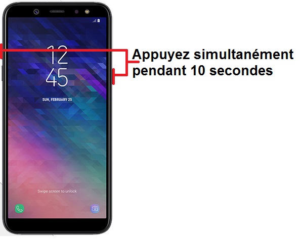Forcer le redémarrage du Samsung A6 (2018)