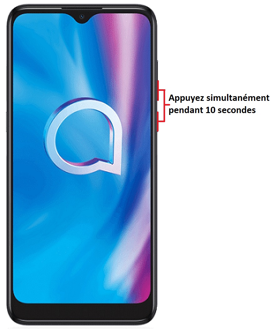 Forcer l'arrêt si le Alcatel 1S 2020 est bloqué