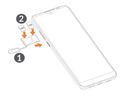 Insérer la carte SIM dans l'Alcatel 3L 2020