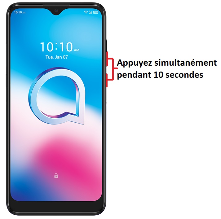 Forcer l'arrêt si le Alcatel 3L 2020 est bloqué