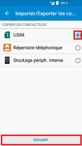 Copier vos contacts de la carte SIM vers le téléphone