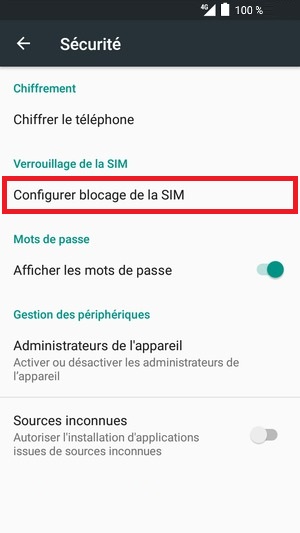 Changer le code PIN sur l'Alcatel Pixi 4