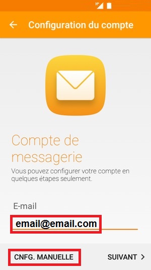 Configuration manuelle (POP, IMAP, SMTP)