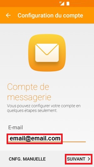 Configuration d’un compte e-mail