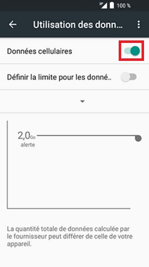 Configurer Internet via les données mobiles
