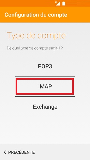 Configuration manuelle (POP, IMAP, SMTP)
