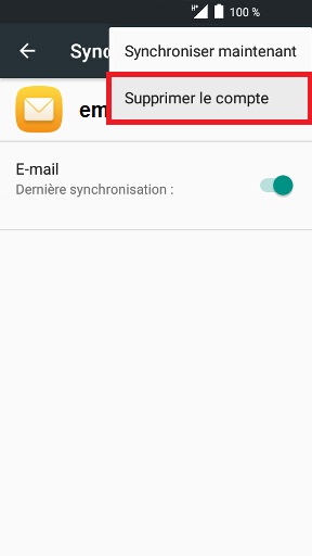 Supprimer un compte e-mail