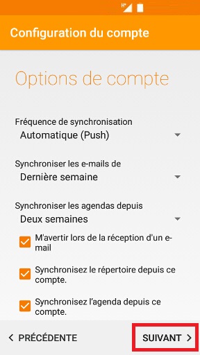 Configuration d’un compte e-mail