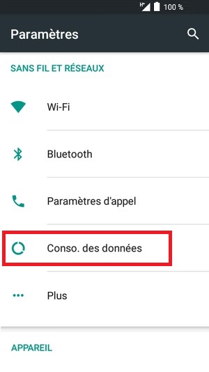 Configurer Internet via les données mobiles