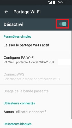 Partager la connexion Internet (Hotspot Wi-Fi)