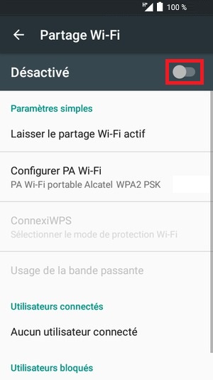 Partager la connexion Internet (Hotspot Wi-Fi)