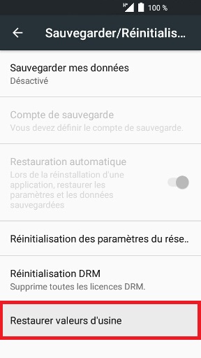 Comment réinitialiser aux valeurs d’usine ?