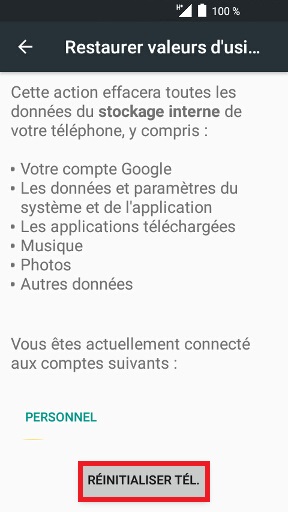 Comment réinitialiser aux valeurs d’usine ?