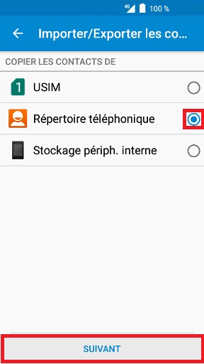 Copier vos contacts du téléphone vers la carte SIM