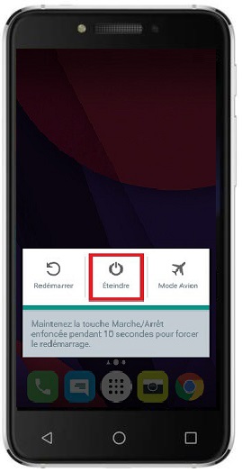 Comment éteindre le Alcatel Shine Lite ?