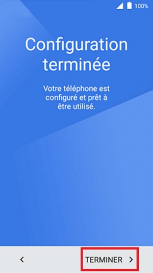 Fin de la configuration