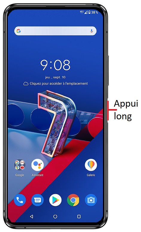 Comment éteindre le Asus Zenfone 7 ?