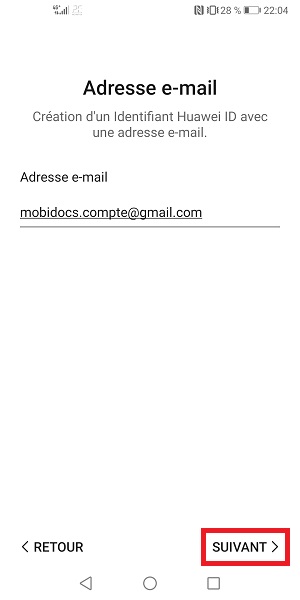 Créer un compte Huawei (Huawei ID)