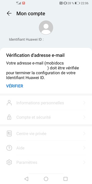 Créer un compte Huawei (Huawei ID)
