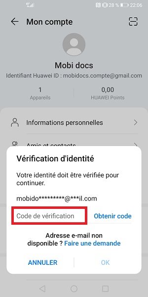 Créer un compte Huawei (Huawei ID)