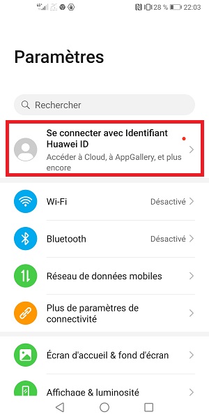 Créer un compte Huawei (Huawei ID)