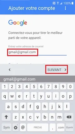 Ajouter un compte Google