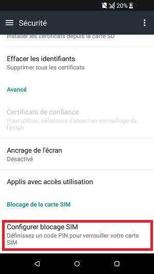 Changer le code PIN de son HTC 10