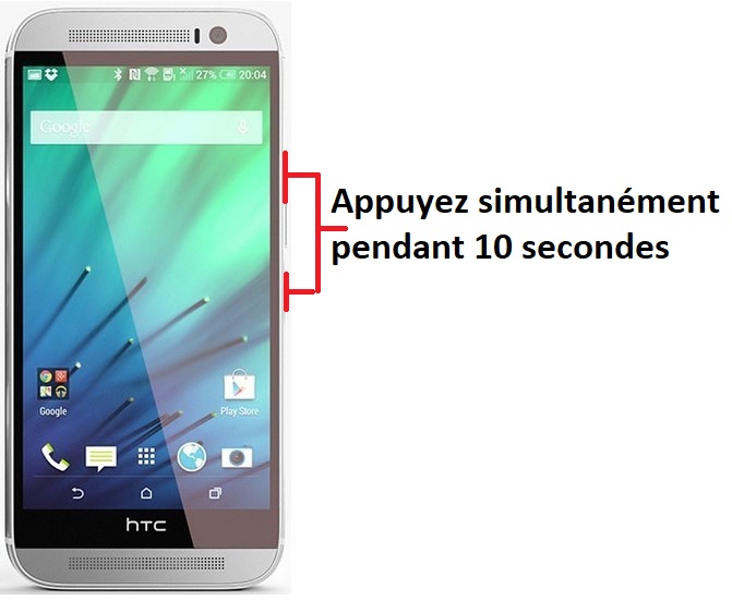 Forcer l'arrêt si le HTC One M8 est bloqué