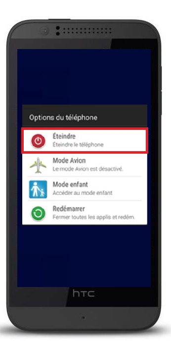 Comment éteindre le HTC Desire 510 ?