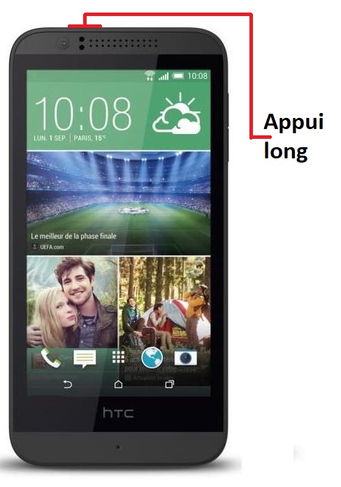 Comment éteindre le HTC Desire 510 ?