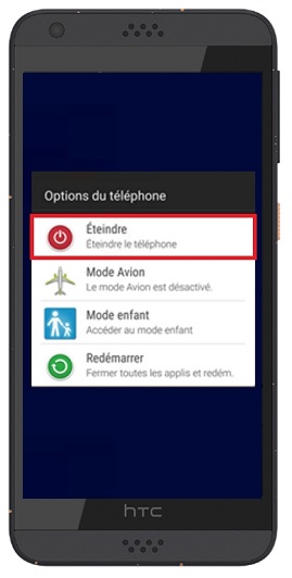 Comment éteindre le HTC Desire 530 ?