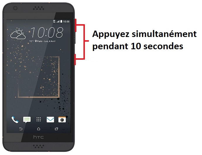 Forcer l'arrêt si le HTC Desire 530 est bloqué