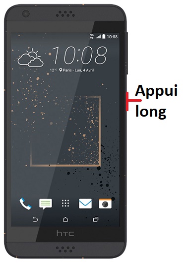 Comment éteindre le HTC Desire 530 ?
