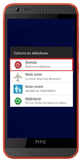 Comment éteindre le HTC desire 620 ?
