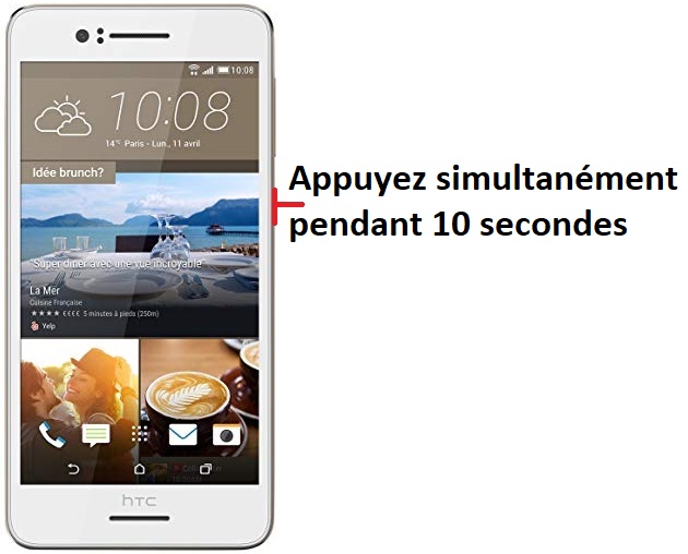Forcer l'arrêt si le HTC Desire 728 est bloqué